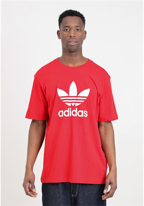 Red better scarlet men's t-shirt with white logo print ADIDAS ORIGINALS | IR8009.